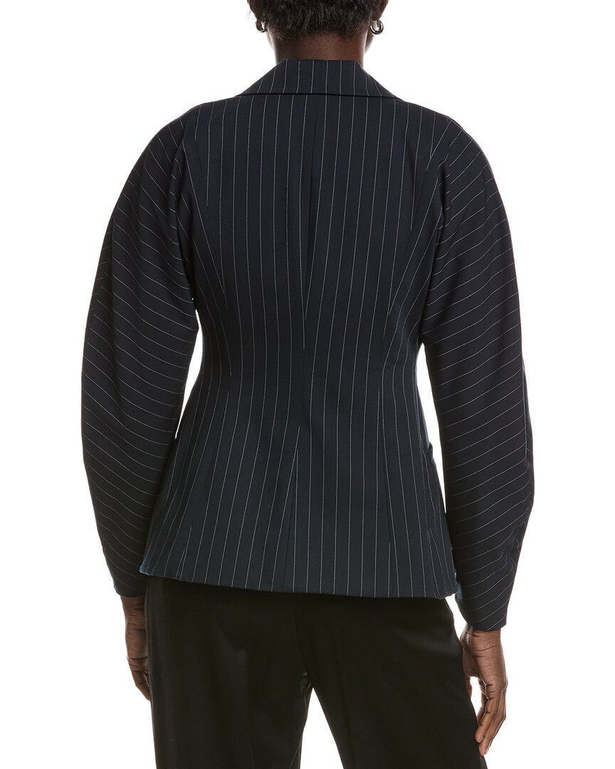 Ganni Stretch Stripe Fitted Blazer