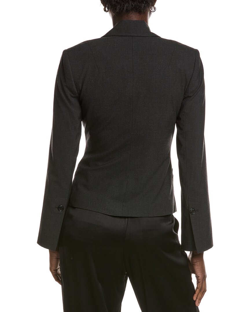Ganni Drapey Melange Fitted Double Breasted Blazer