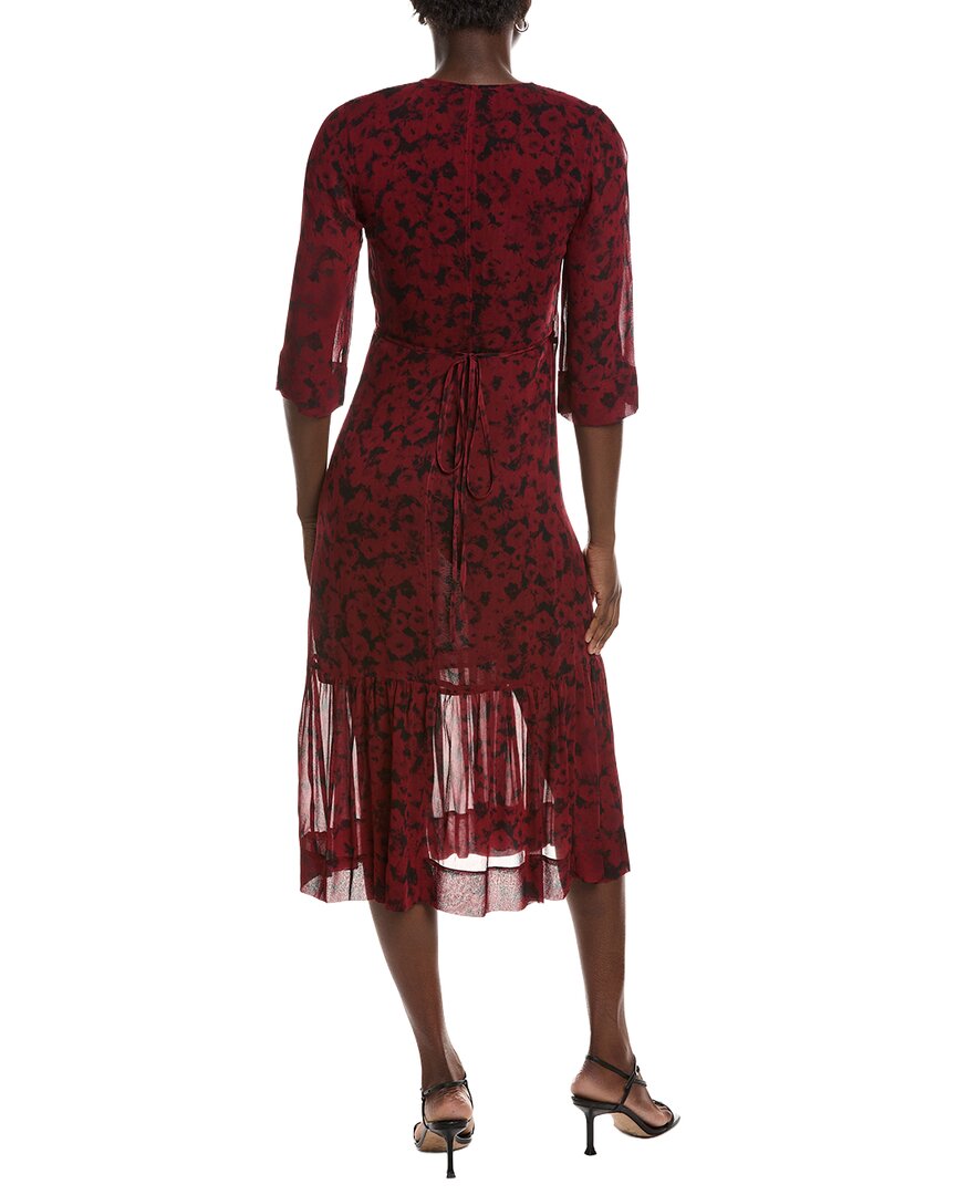 Ganni Printed Light Georgette Wrap Midi Dress Ganni Printed Light Georgette Wrap Midi Dress
