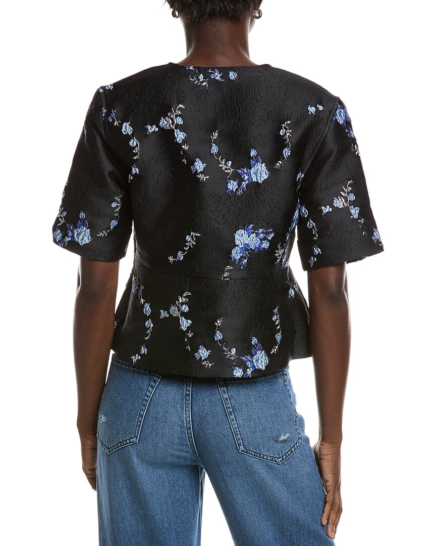 Ganni 3D Jacquard V-Neck Blouse