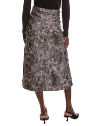 Ganni Rippled Jacquard Long Slit Skirt