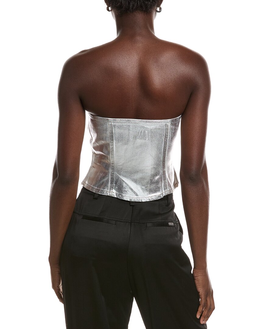 Ganni Foil Denim Corsage
