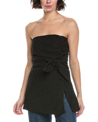 Ganni Stretch Crepe Strapless Top