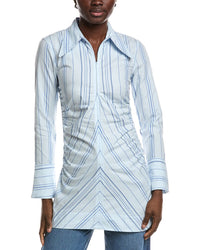 Ganni Twill Stripe Fitted Tunic