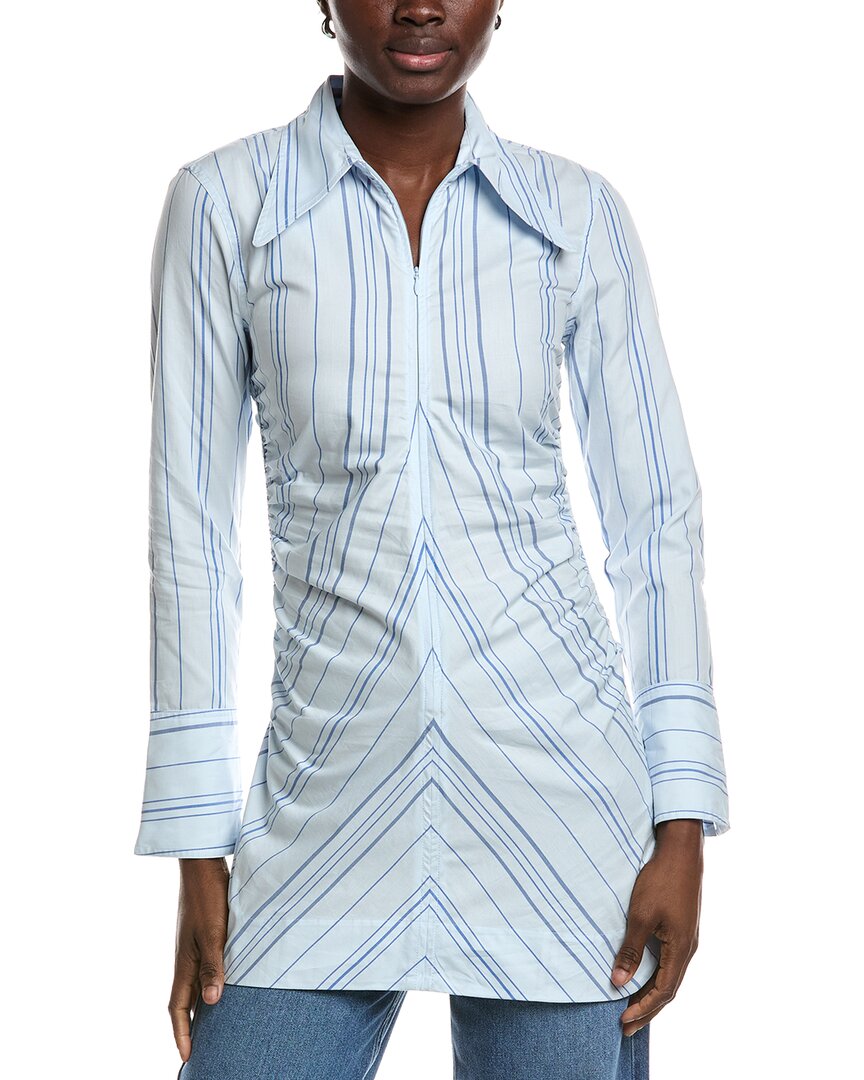 Ganni Twill Stripe Fitted Tunic