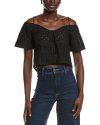Ganni Broderie Anglaise Top