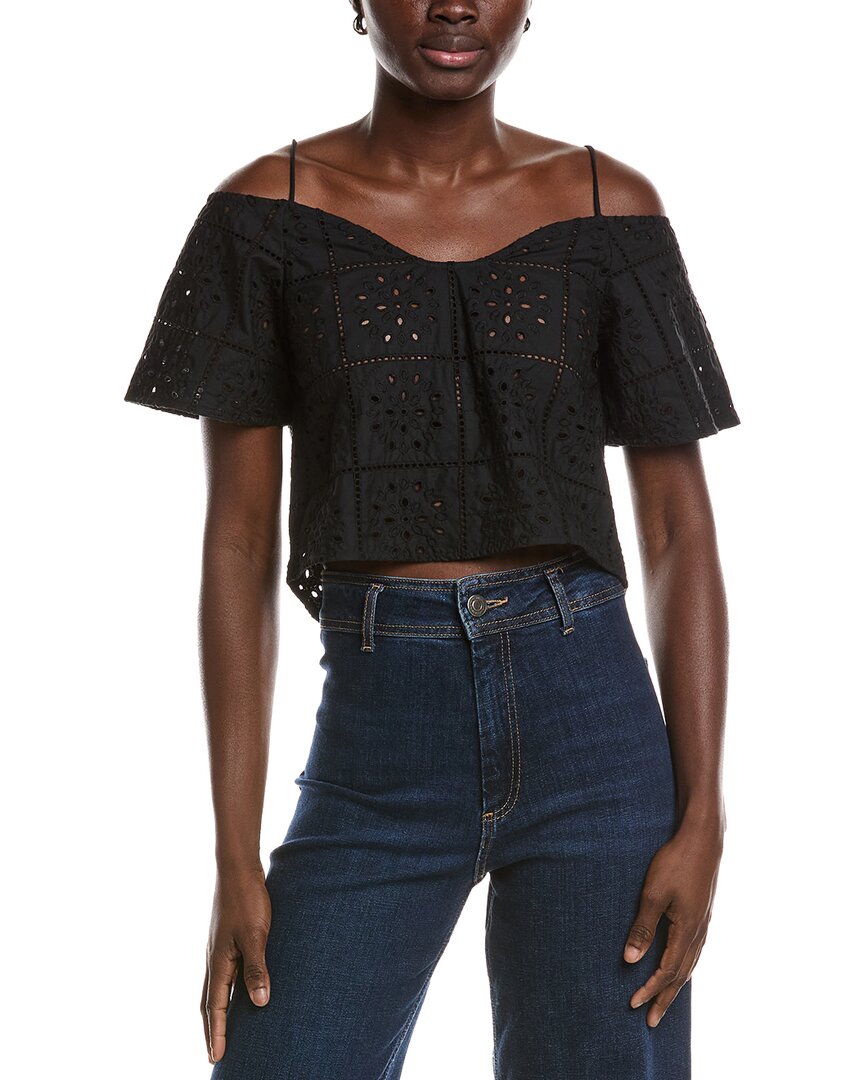 Ganni Broderie Anglaise Top