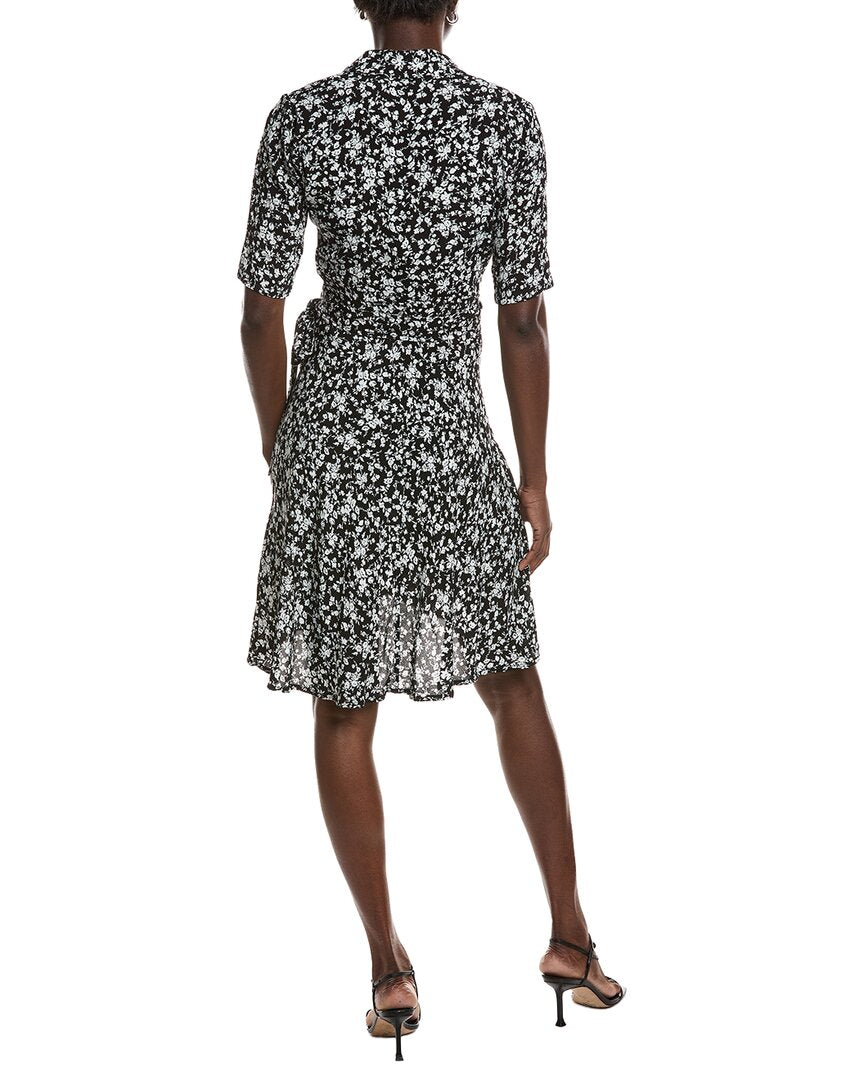 Ganni Printed Crepe Wrap Dress