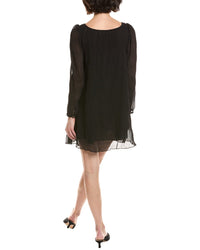 Ganni Pleated Georgette Mini Dress