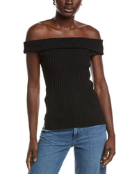 Ganni Melange Knit Off Shoulder Top