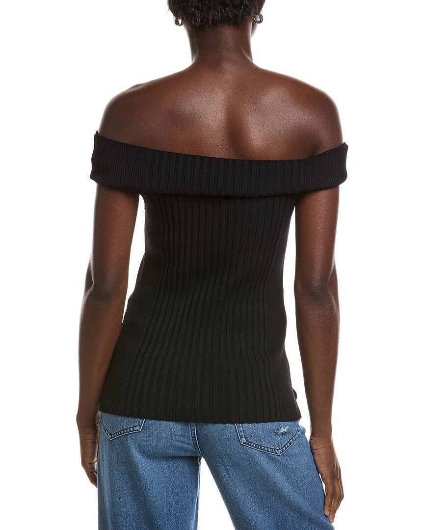 Ganni Melange Knit Off Shoulder Top