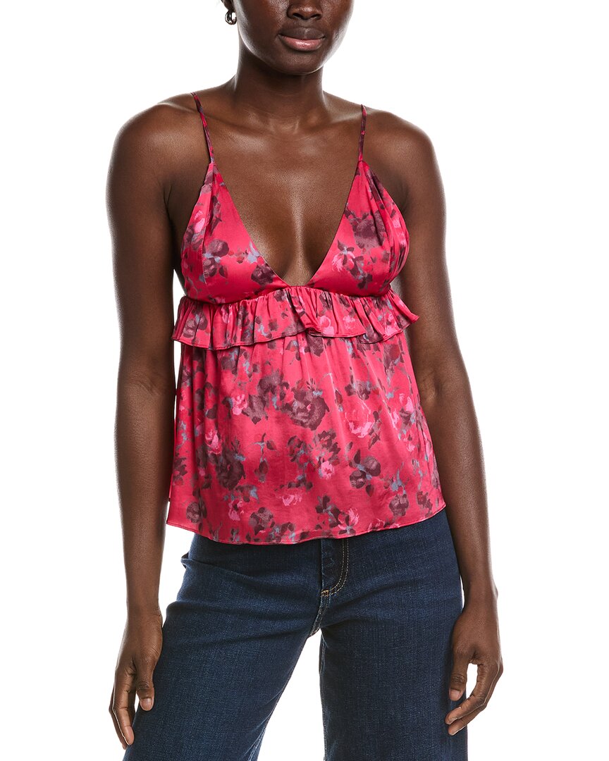 Ganni Printed Satin Strap Top