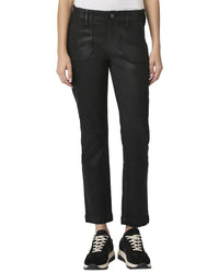 Paige Mayslie Black Fog Luxe Coating Straight Leg Jogger Jean