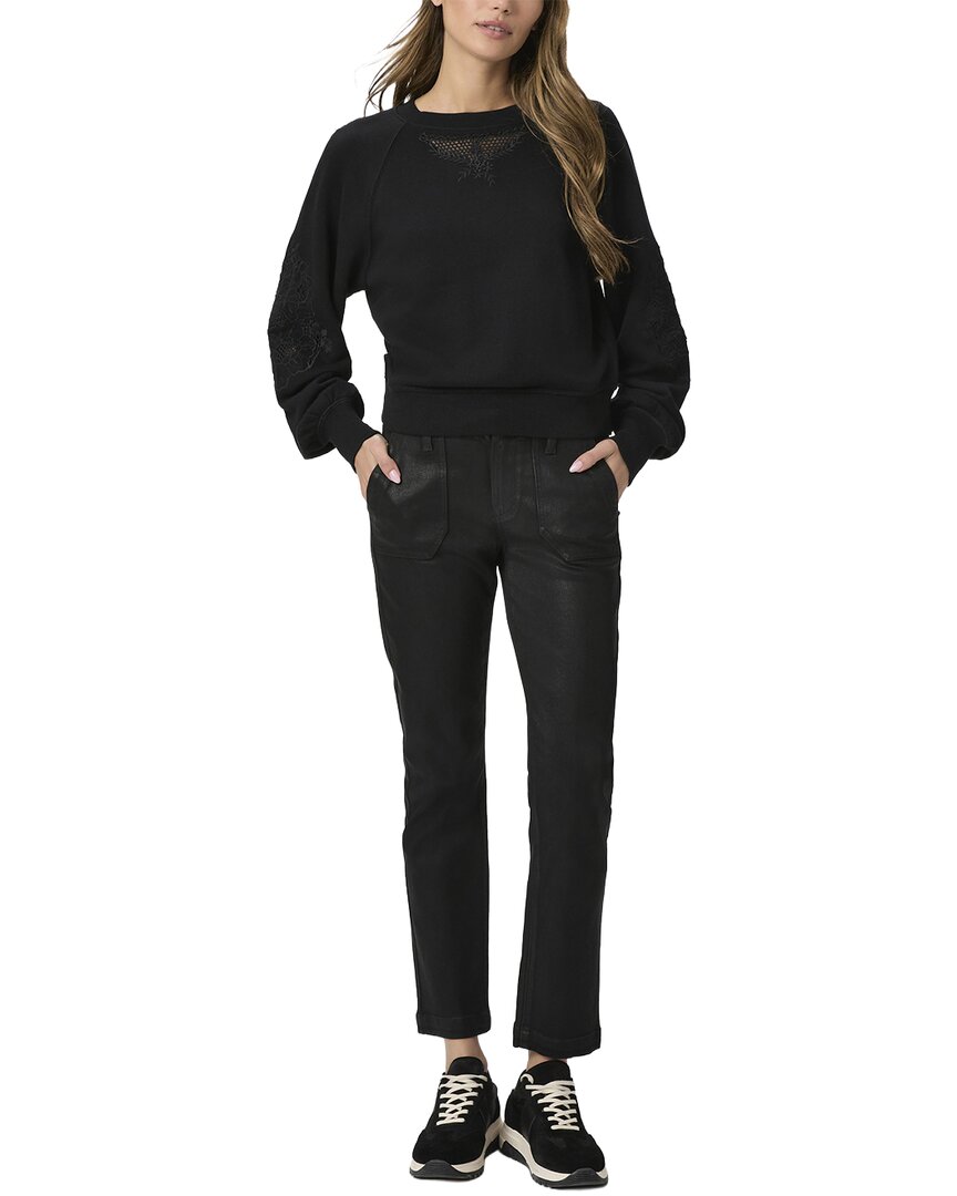 Paige Mayslie Black Fog Luxe Coating Straight Leg Jogger Jean