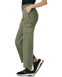 Paige Carly Cargo Vintage Ivy Green Wide Leg Jean