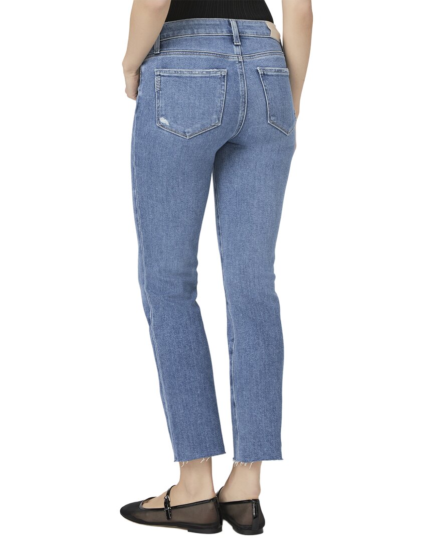 Paige Amber Flamenco Distressed Mid Rise Slim Straight Jean