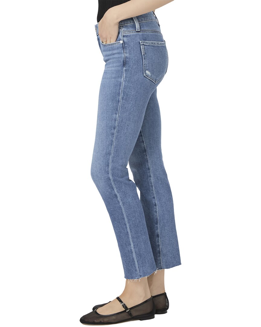 Paige Amber Flamenco Distressed Mid Rise Slim Straight Jean