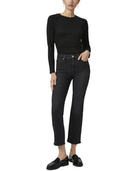 Paige Cindy Black Lotus Slim Straight Jean