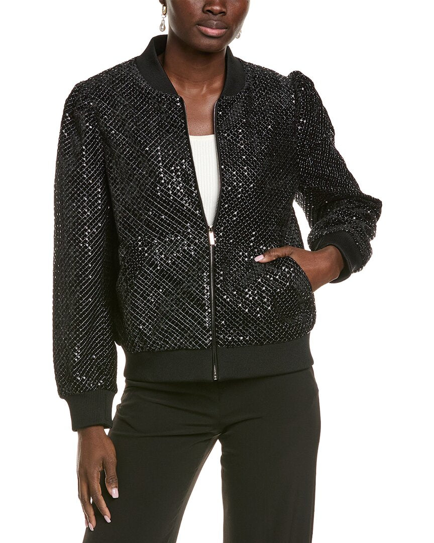 Endless Rose Velvet Sequin Bomber Jacket