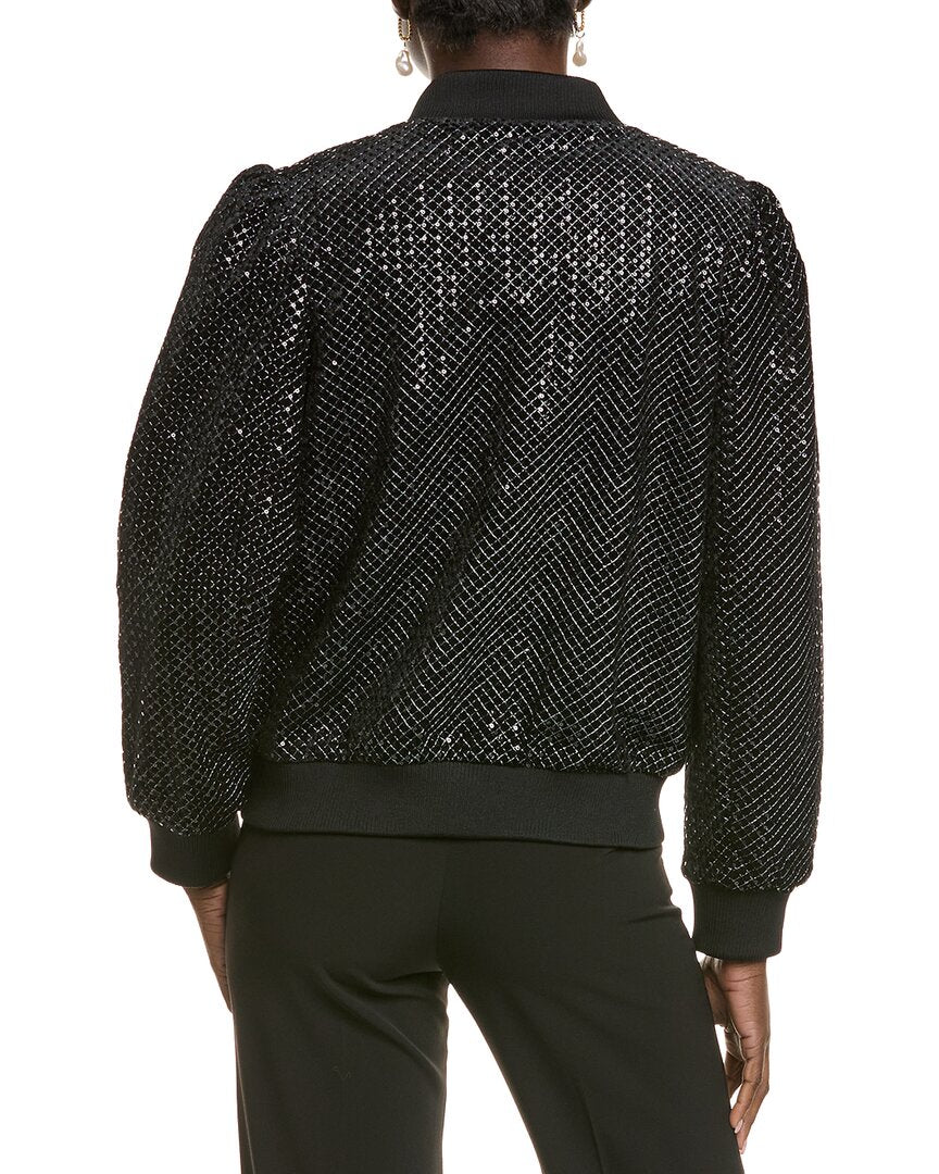 Endless Rose Velvet Sequin Bomber Jacket