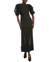 Endless Rose Mixed Media Drop-Waist Maxi Dress