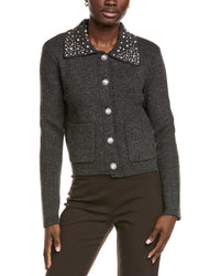 Endless Rose Pearl-Embellished Collar Cardigan