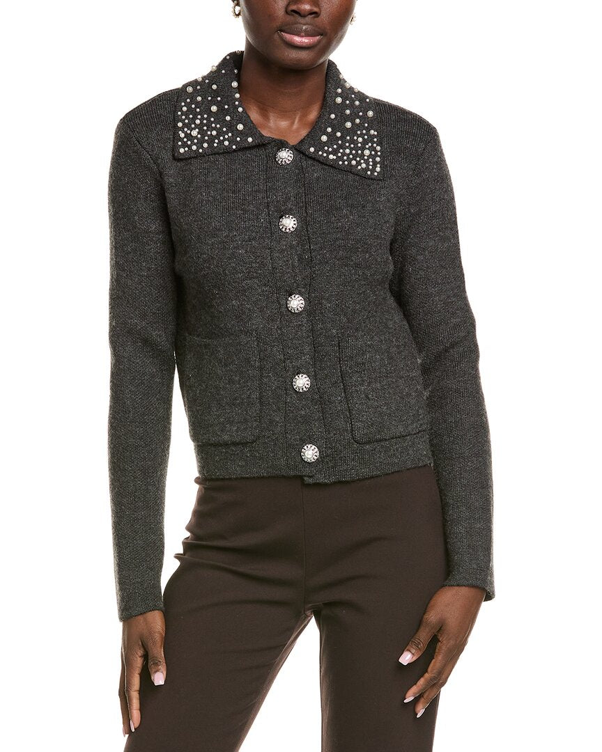 Endless Rose Pearl-Embellished Collar Cardigan