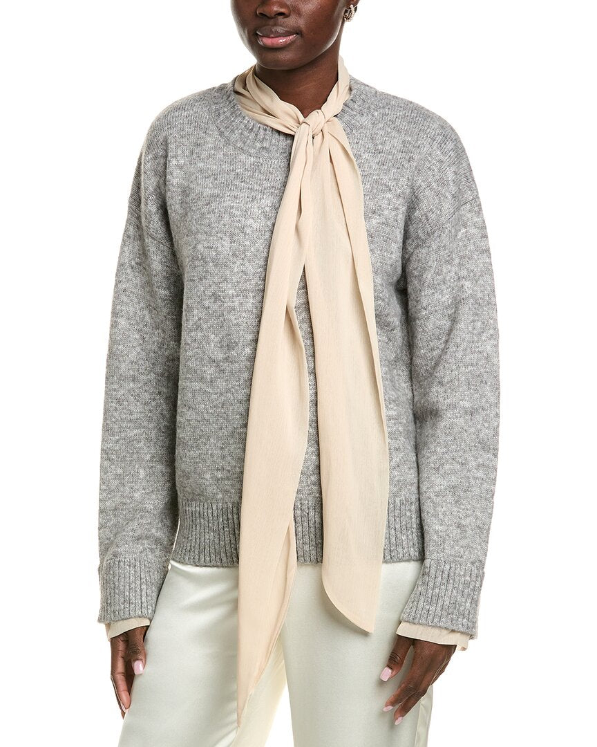 Endless Rose Contrast Neck Tie Sweater