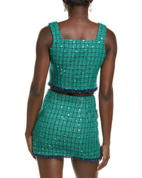 Endless Rose Cropped Tweed Wool-Blend Tank