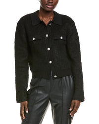 Endless Rose Collared Button-Up Wool-Blend Jacket