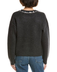 Endless Rose Relaxed Jewel-Trim Wool-Blend Sweater