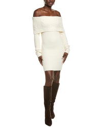 Endless Rose Off-Shoulder Wool-Blend Sweaterdress