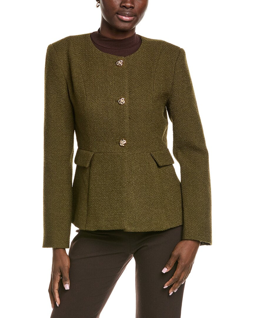 Endless Rose Round Neck Wool-Blend Blazer