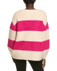 Endless Rose Fuzzy Striped Oversized Wool-Blend Sweater