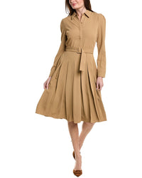 English Factory Pleated Collared Midi Dress