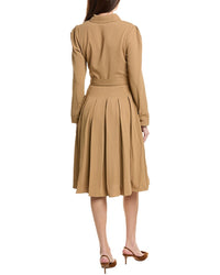 English Factory Pleated Collared Midi Dress