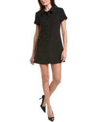 English Factory Velvet Button Collar Mini Dress