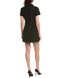 English Factory Velvet Button Collar Mini Dress