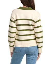 English Factory Striped Collared Sweater