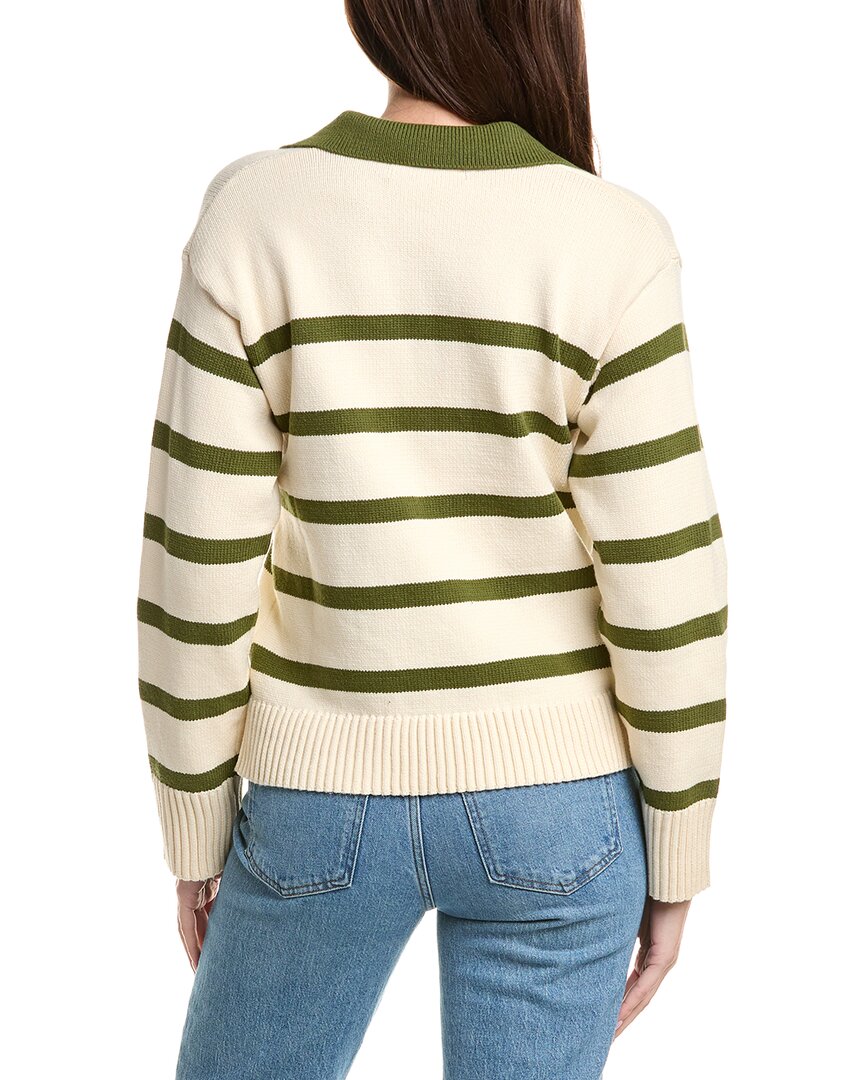 English Factory Striped Collared Sweater