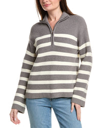 English Factory Striped 1/2-Zip Sweater