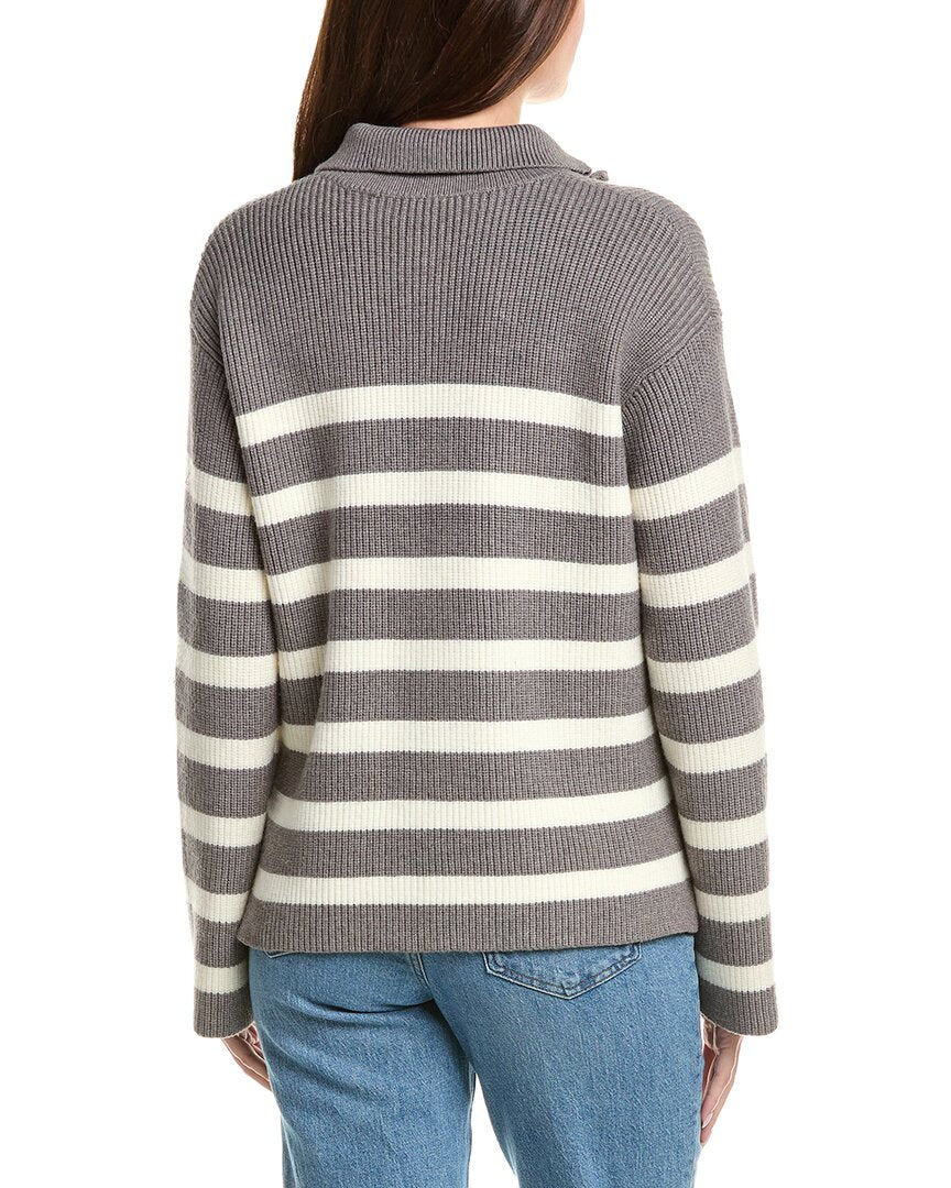 English Factory Striped 1/2-Zip Sweater