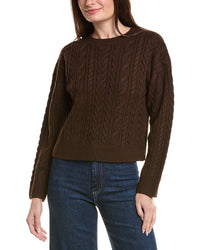 English Factory Crewneck Cable Wool-Blend Sweater