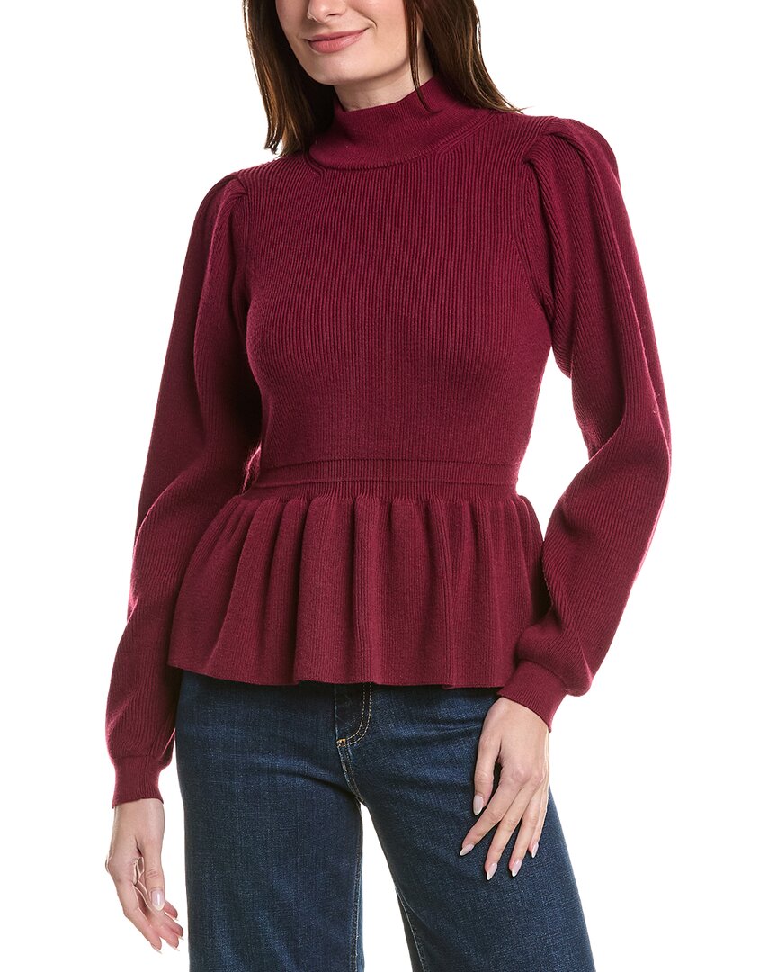 English Factory Peplum Waist Wool-Blend Top