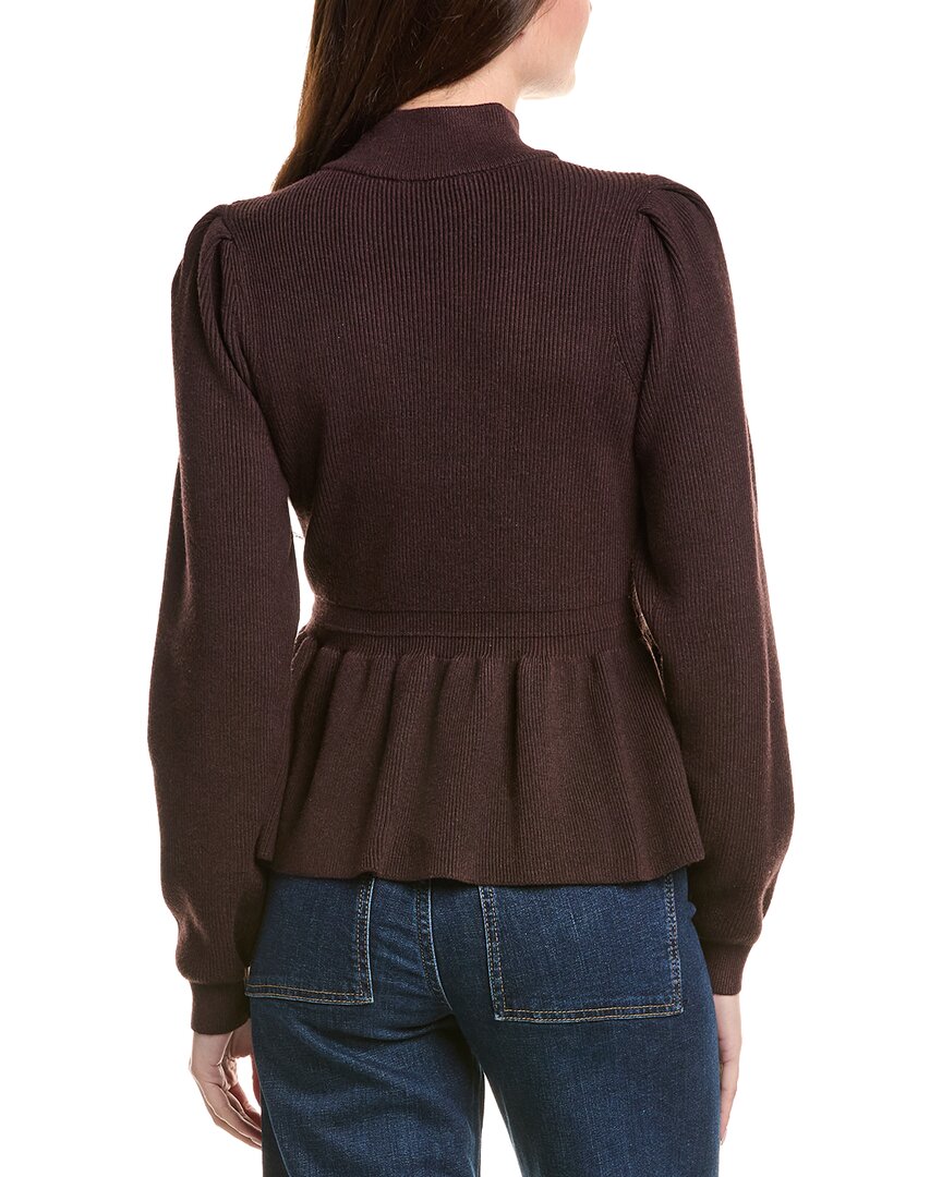 English Factory Peplum Waist Wool-Blend Top