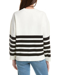 English Factory Stripe Round Neck Sweater