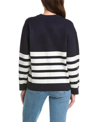 English Factory Stripe Round Neck Sweater