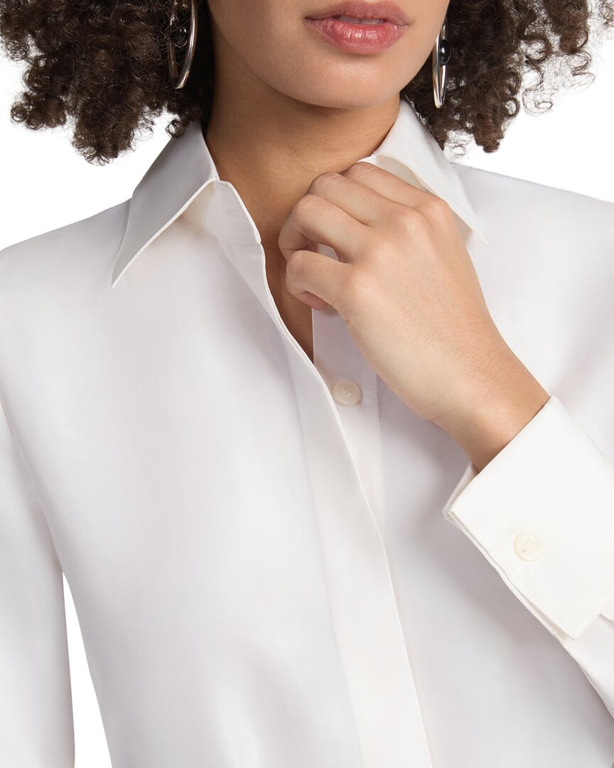 Lafayette 148 New York Hidden Button Front Slim Blouse