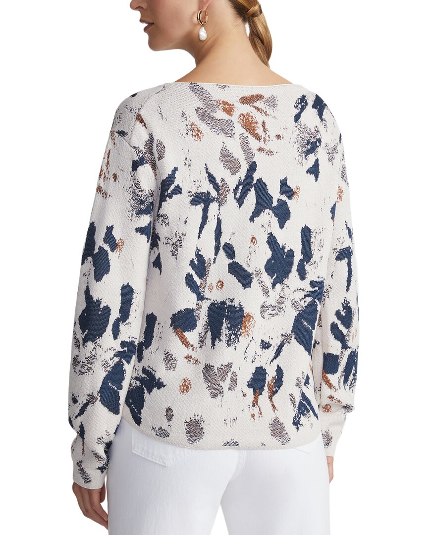 Lafayette 148 New York Paint Splatter Jacquard V-Neck