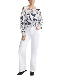 Lafayette 148 New York Paint Splatter Jacquard V-Neck